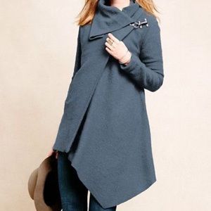 Garnet hill grey b Asymmetrical boiled wool coat 2